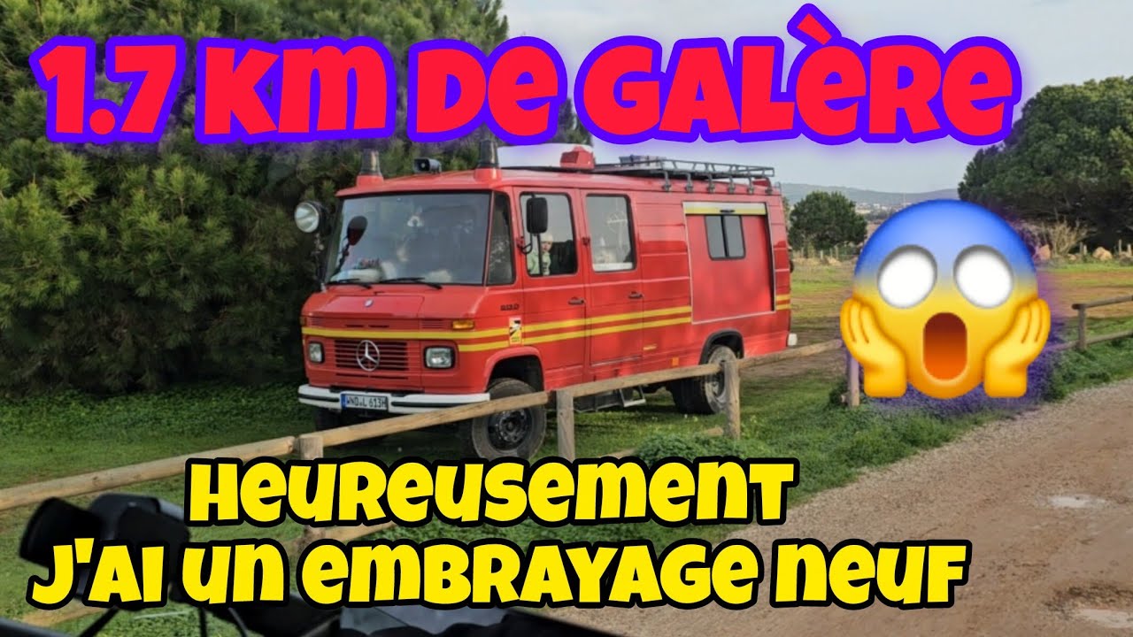 Nos camions morflent sur cette route abîmée au Portugal 