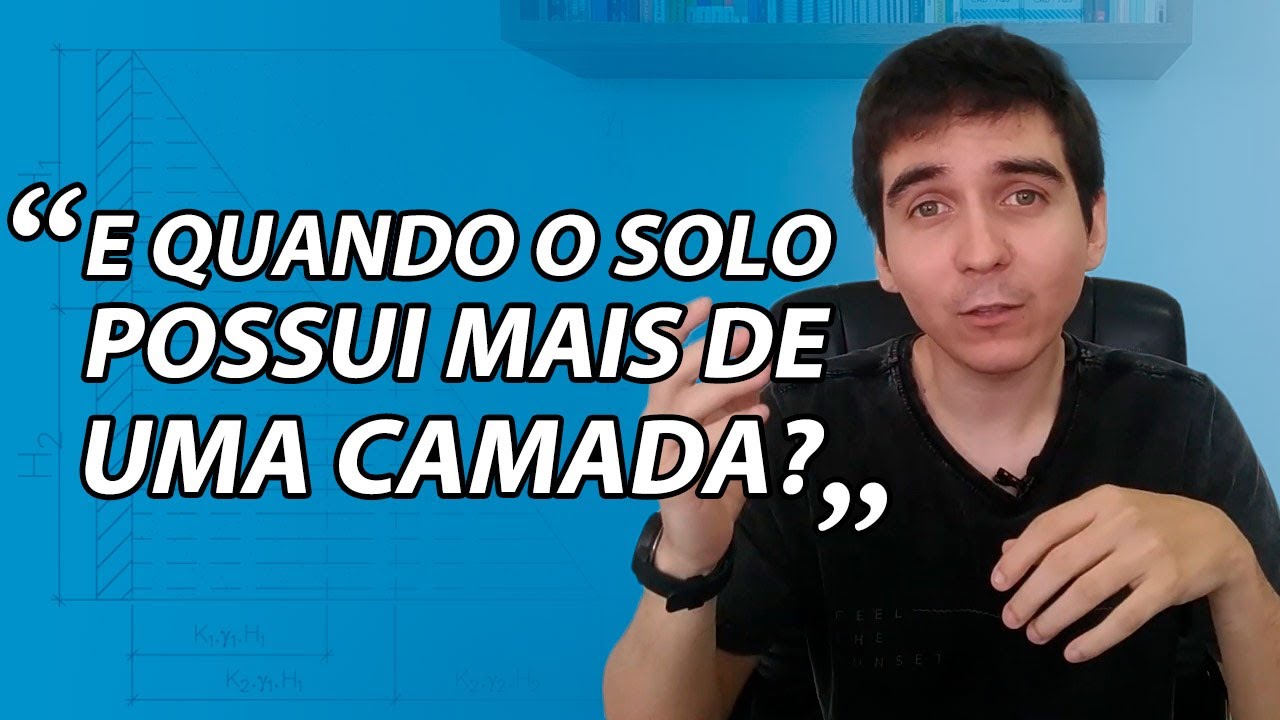 Muro de arrimo em solos estratificados (calcule o empuxo de terra sem complicações) !