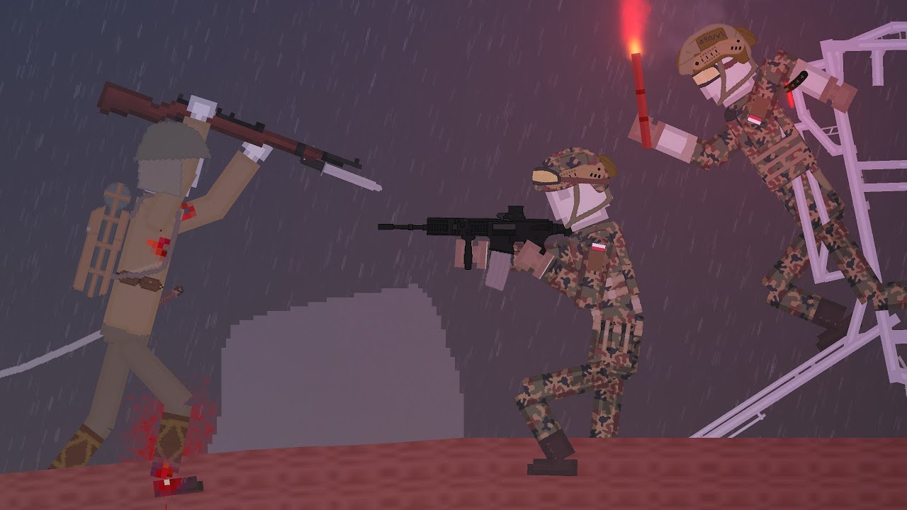 Modern Soldiers Fight WWII Soldiers in People Playground
