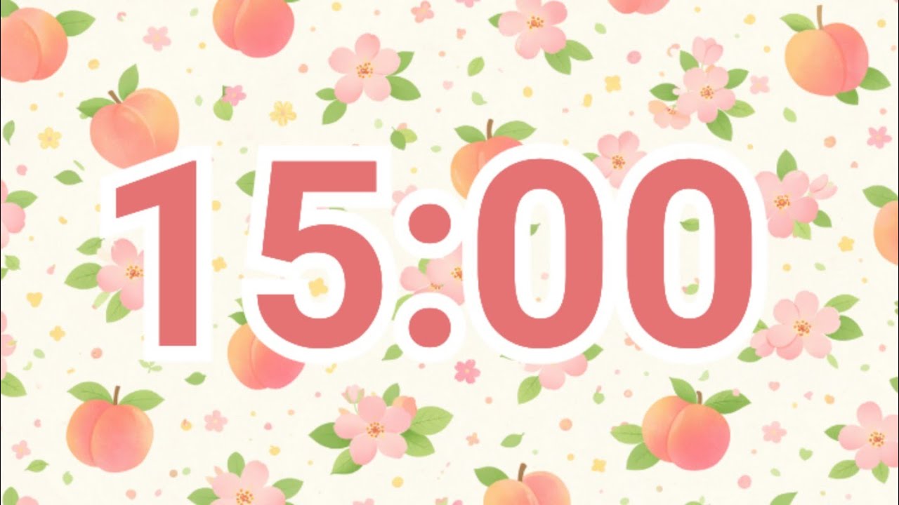 15-Minute Peach Blossom Timer | Bright Spring Classroom Countdown