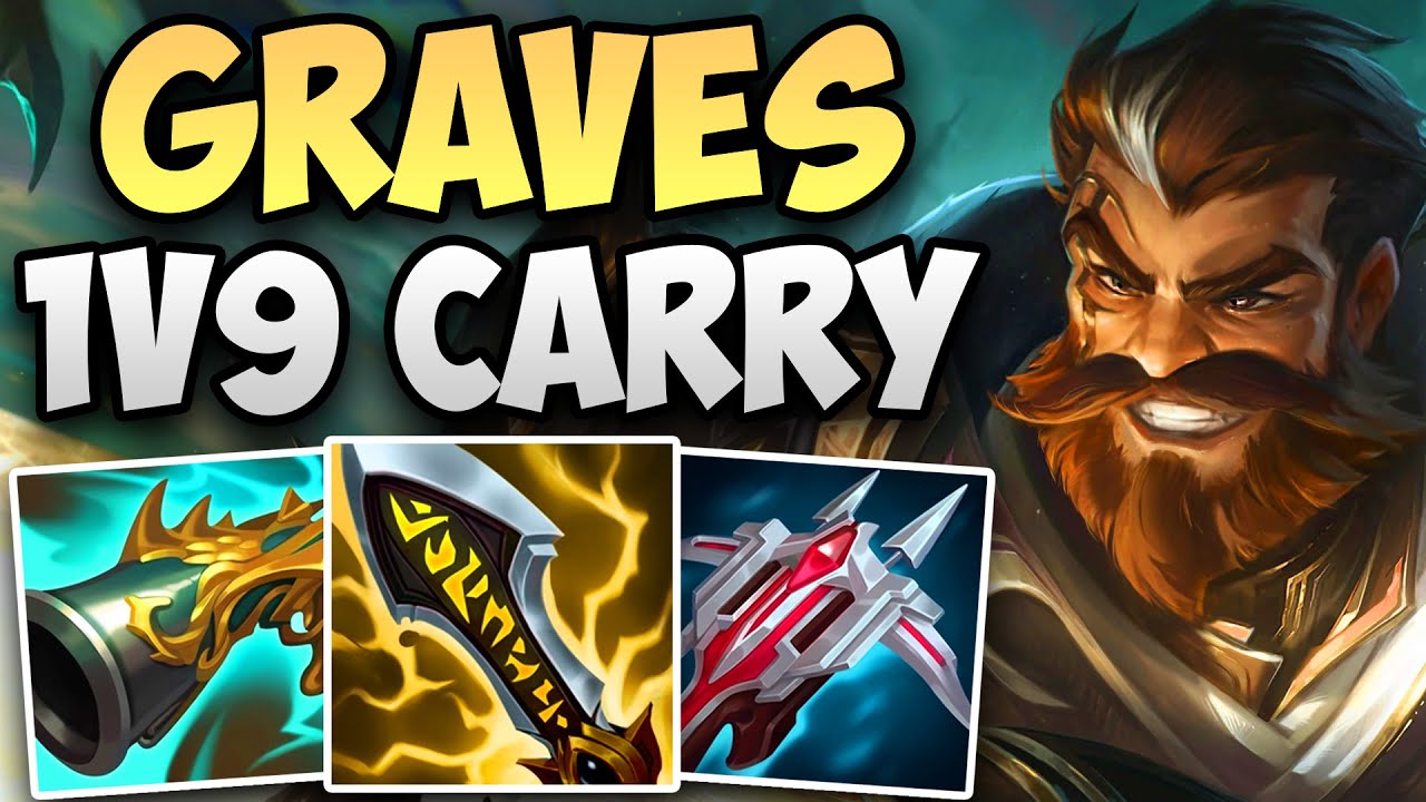 INSANE GRAVES 1V9 CARRY IN CHALLENGER! | CHALLENGER JUNGLE GRAVES GAMEPLAY | Patch 14.19 S14