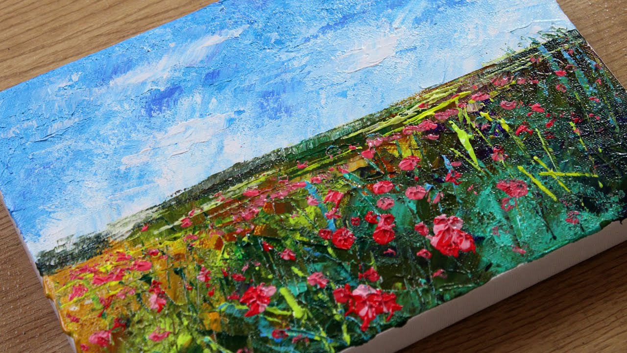 Abstract wildflower clusters painting / Easy Painting for Beginners / Mini painting techniques 587