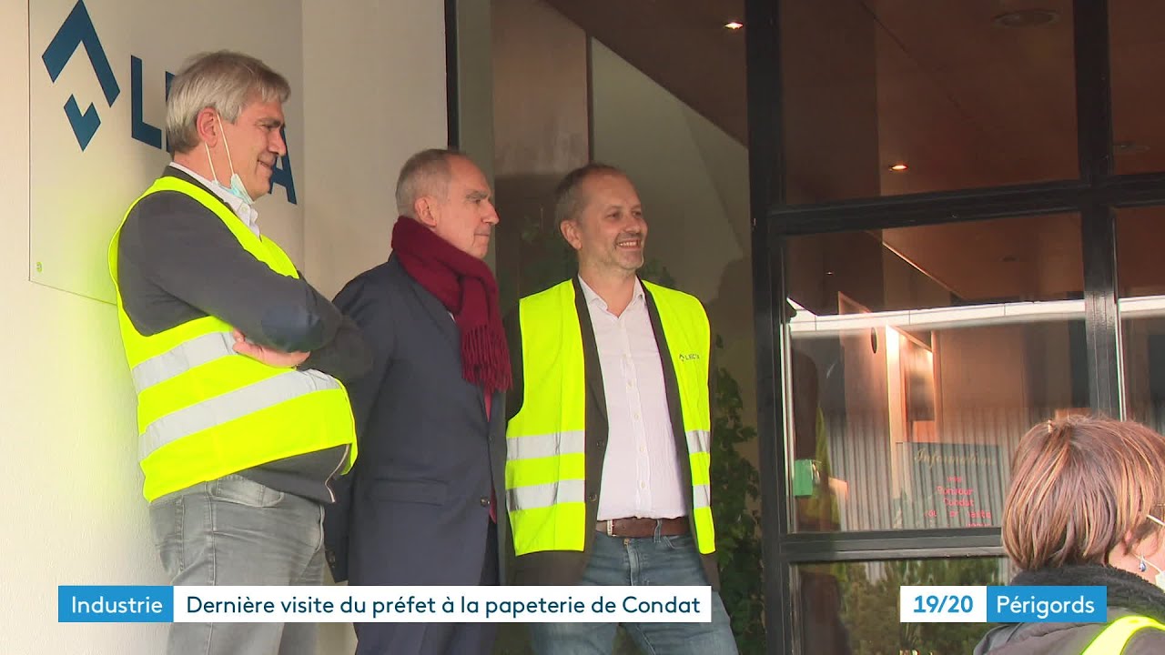 La dernière visite du préfet Périssat aux papeteries de Condat