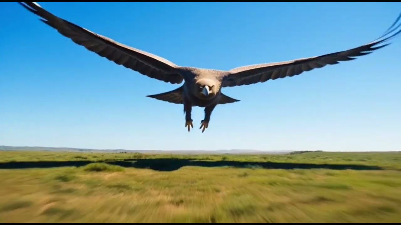 The chichen and the eagle are competing in a real battle