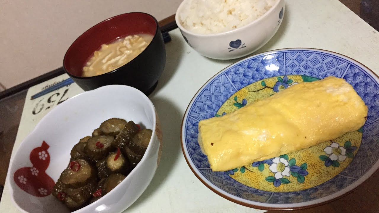 【天才的ご飯のお供】きゅうりのキューちゃん　卵焼き　大盛りご飯【おかわりしたい】