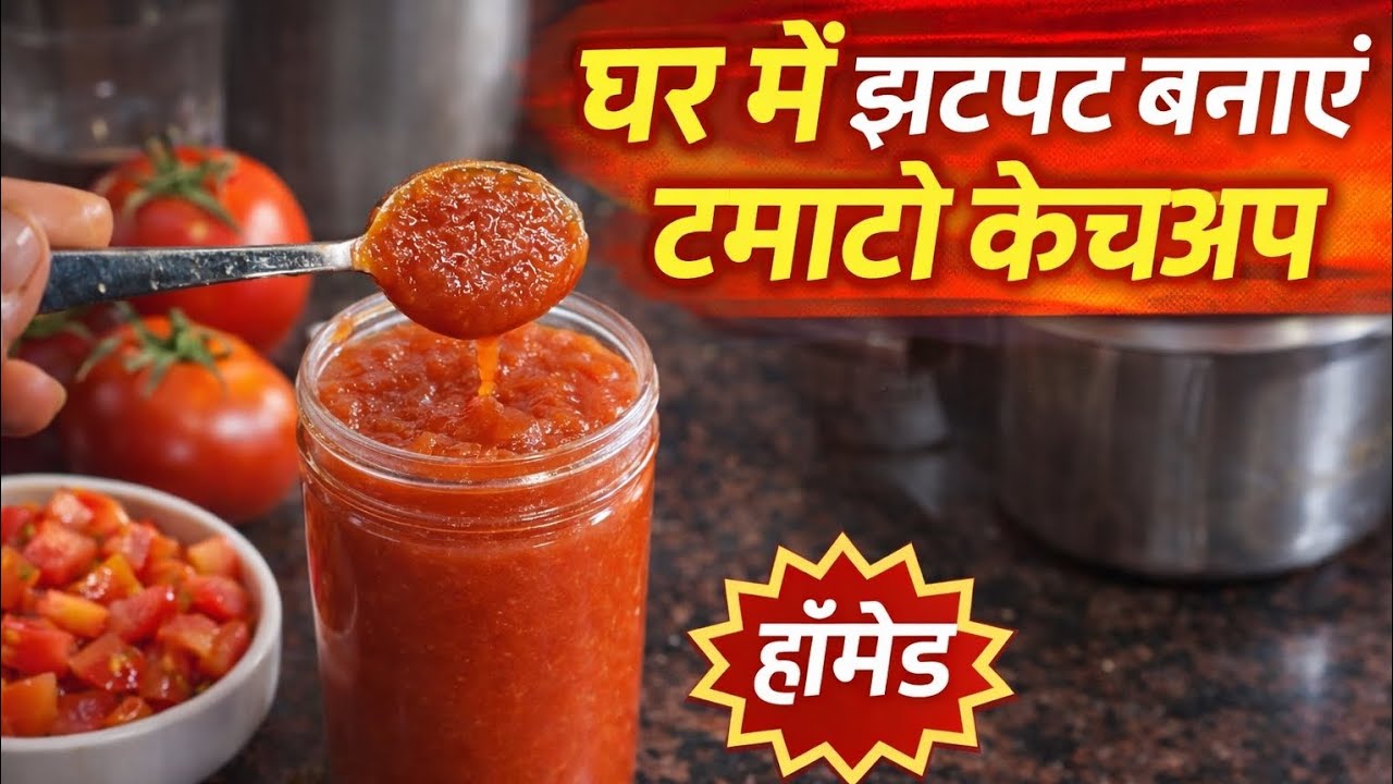 Homemade Tomato ketchup jhatpat bnaye घर पर बनाएं बज़ार से भी अच्छा टोमेटो केट्च्अप 