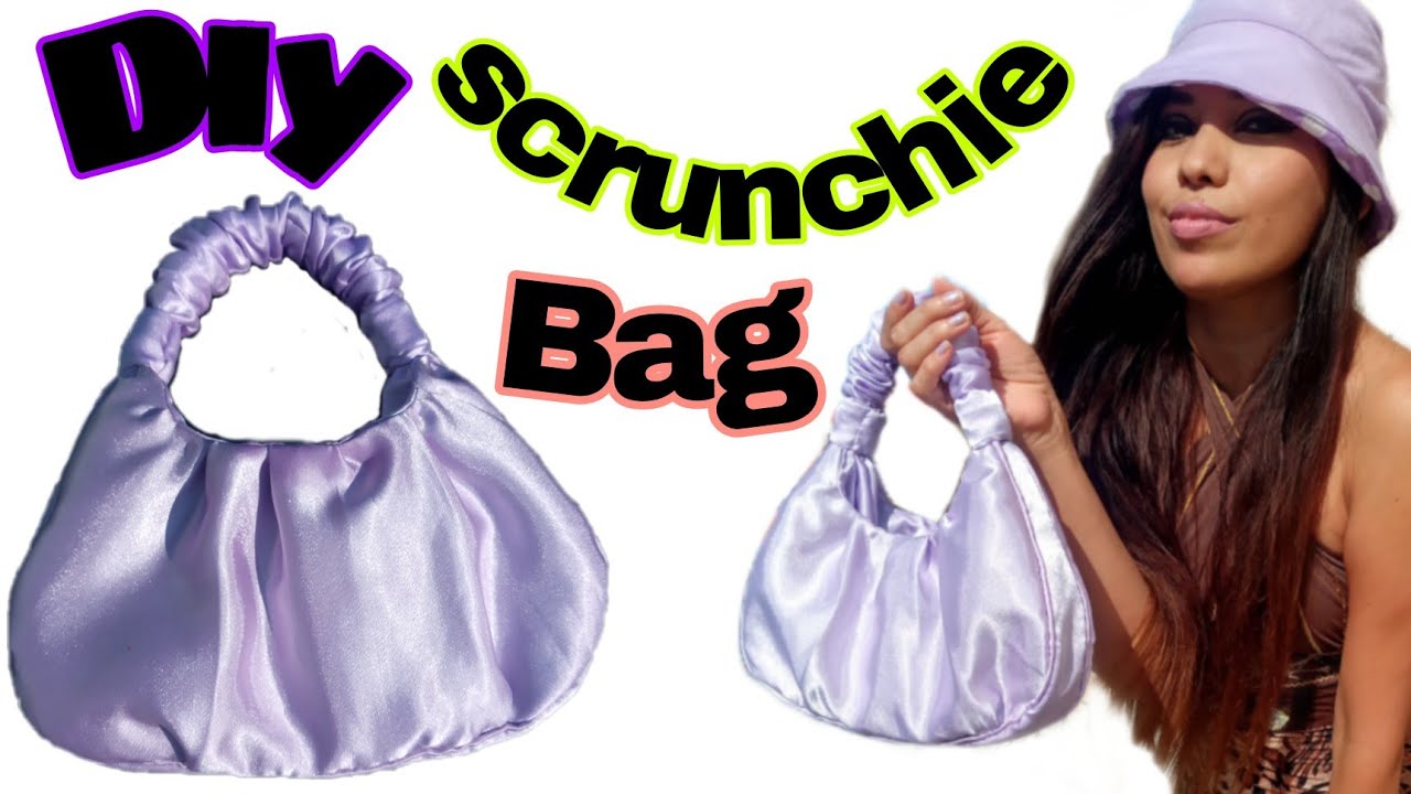 como hacer una bolsa scrunchie,inspo jwpei, Diy scrunchie bag, cartera escronchi, tutorial de bolsa