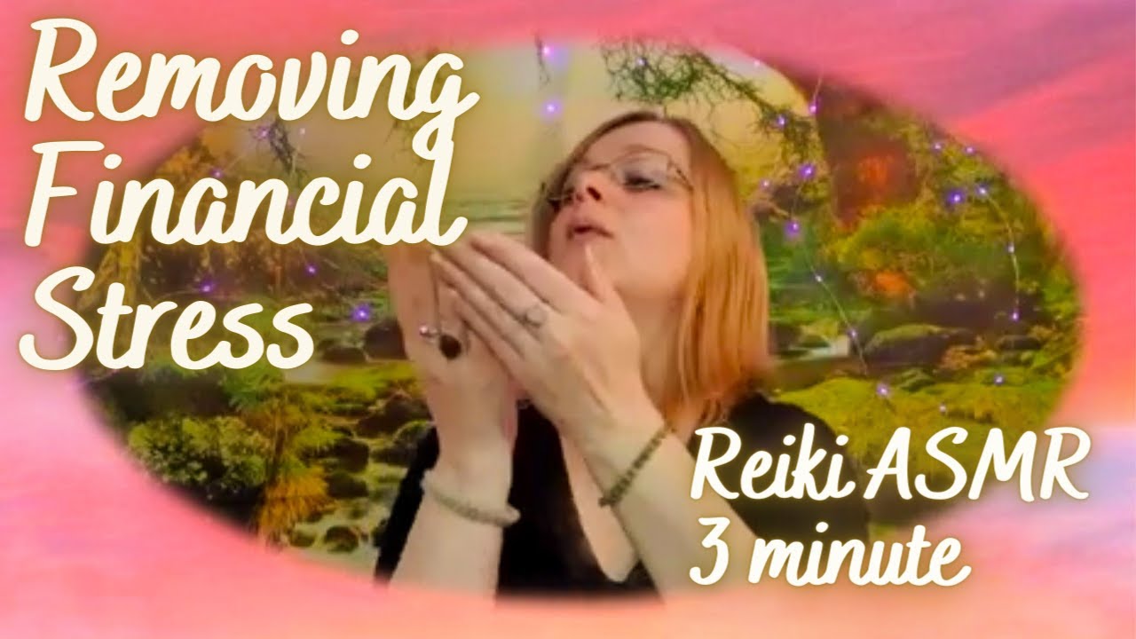 Removing Financial Stress. 3 minute Reiki Asmr. Lepidolite Crystal Healing