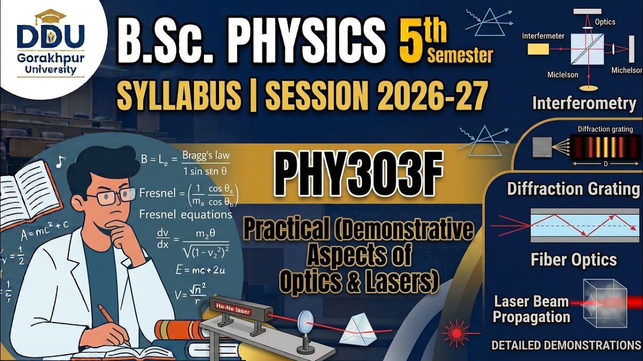 Syllabus|| PHY303F: Practical (Optics & Lasers)|| BSc Physics 5th sem|| #ddugu #syllabus #practical