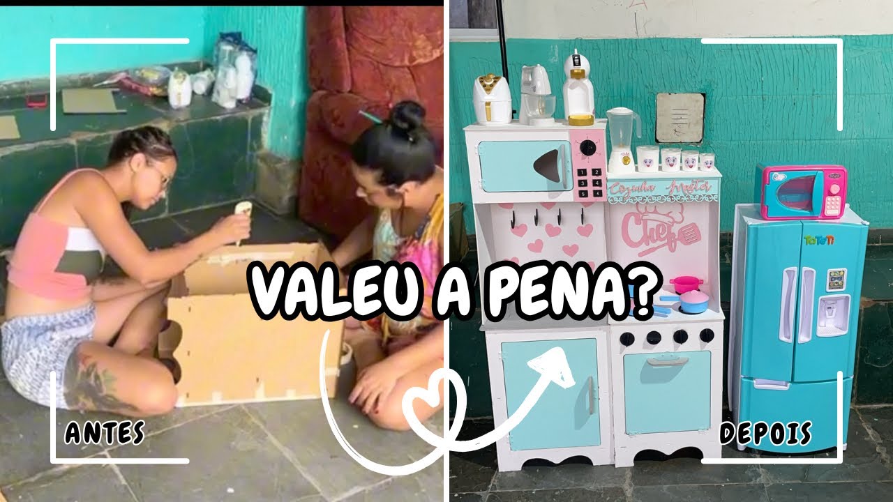 Comprei e montei uma mini cozinha de MDF para minhas filhas 🏠🍳