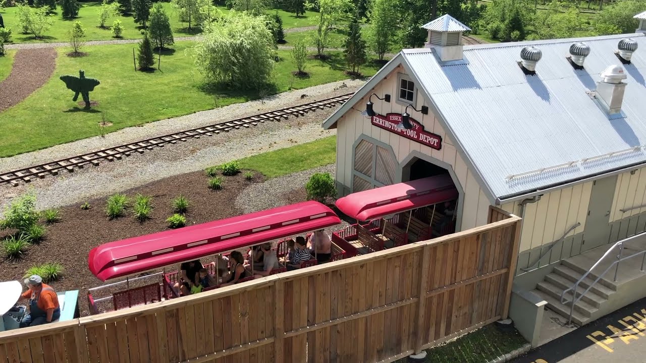 The Essex County Turtle Back Zoo Railroad's Red Train at Turtle Back Junction
