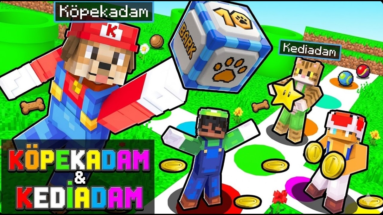 MİNECRAFT KEDİADAM, KÖPEKADAM MARİO PARTY OYNUYORUZ!!! 1.BÖLÜM BÖLÜM 1. EFSANEVİSTAN GELMEDİ BİR GEL