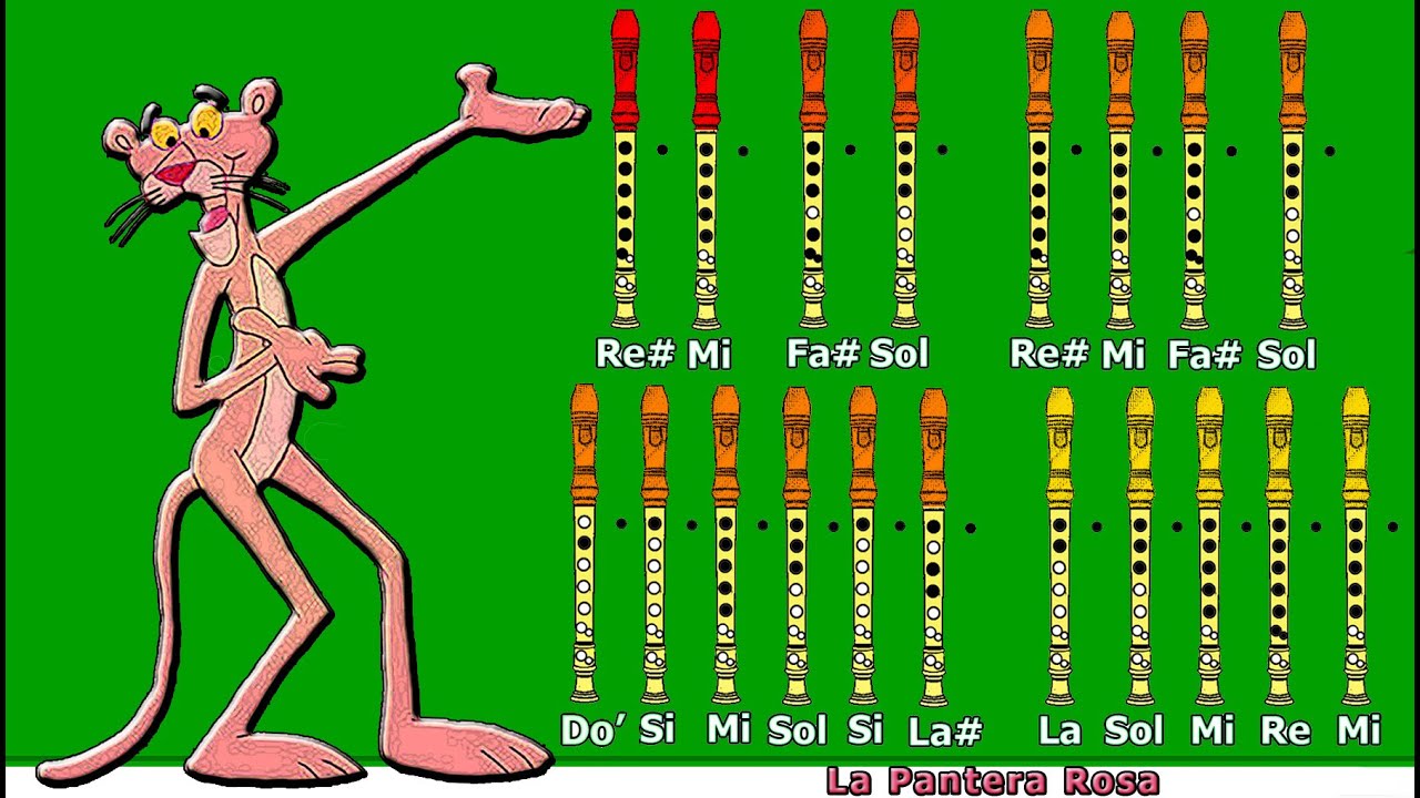 La Pantera Rosa en Flauta Dulce con Notas