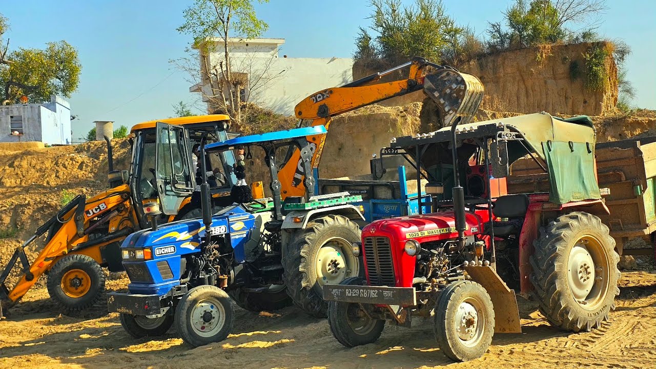 Jcb 3dx Eco Loading Mud | Kubota Accident Trolley| Mahindra 275 Di Accident Fired While Working #jcb