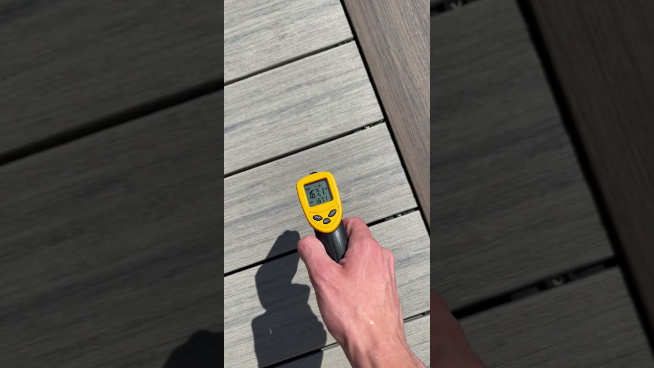 How composite decking color affects the surface temperature in the summer