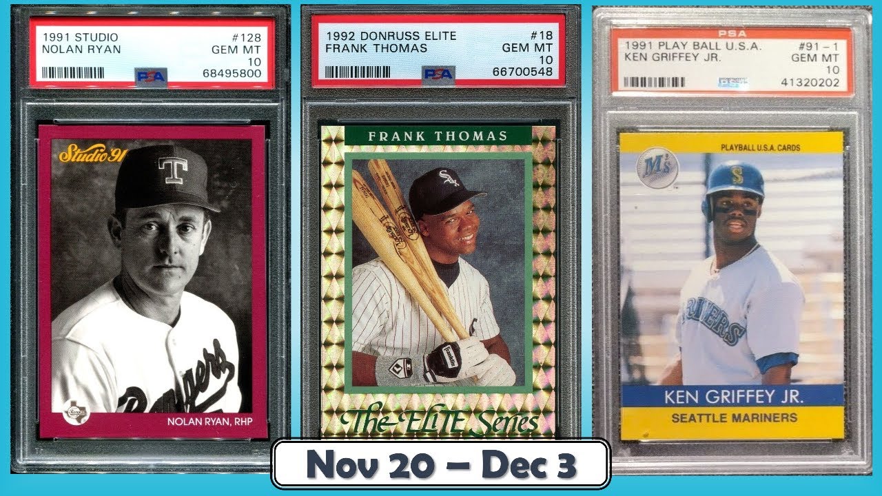 TOP 15 Highest Selling Baseball Cards from the Junk Wax Era on eBay | Nov 20 - Dec 3, Ep 94
