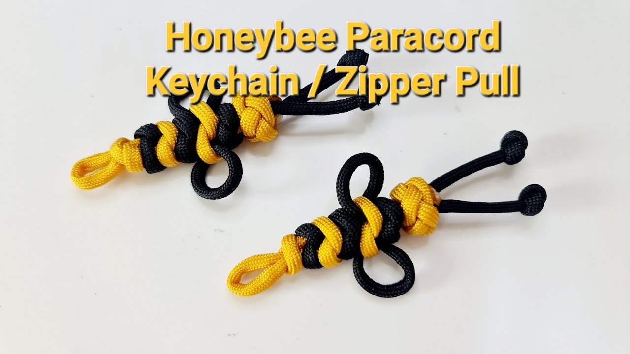How to Make a Lovely Macrame Honeybee, Very Cute Paracord Honeybee Keychain/ Zipper Pull