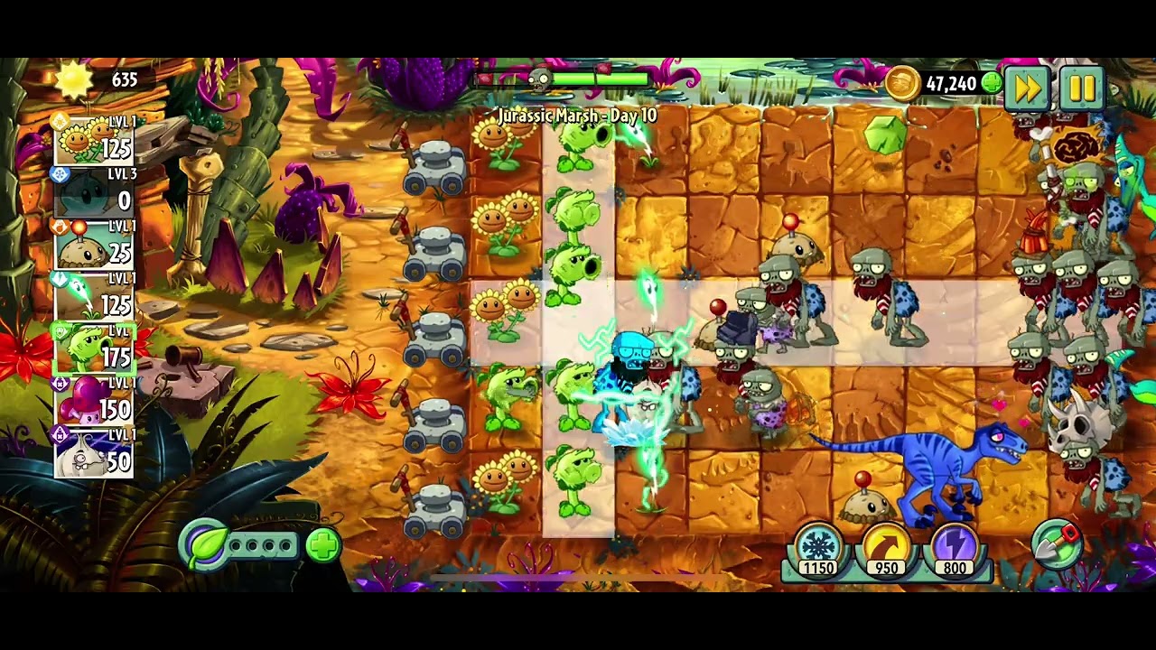 Plants vs Zombies 2 - Jurassic Marsh - Day 10 - 2025 Gameplay