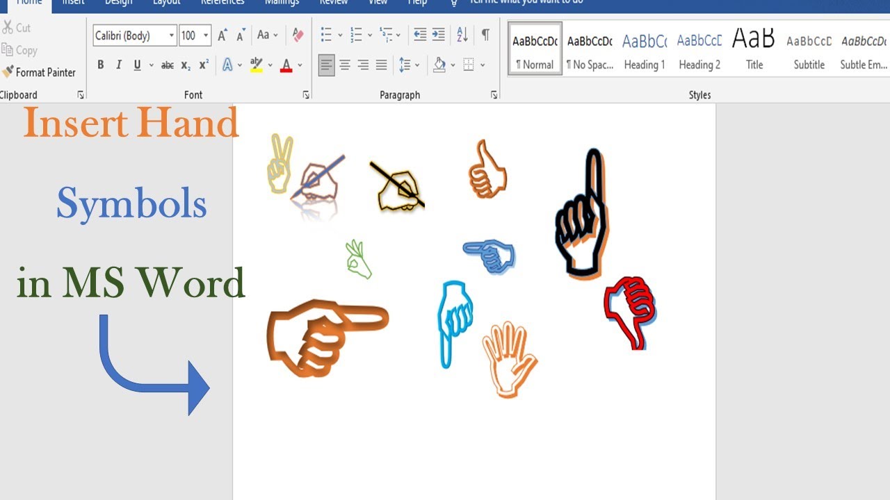 How to Insert Hand Symbols in MS Word