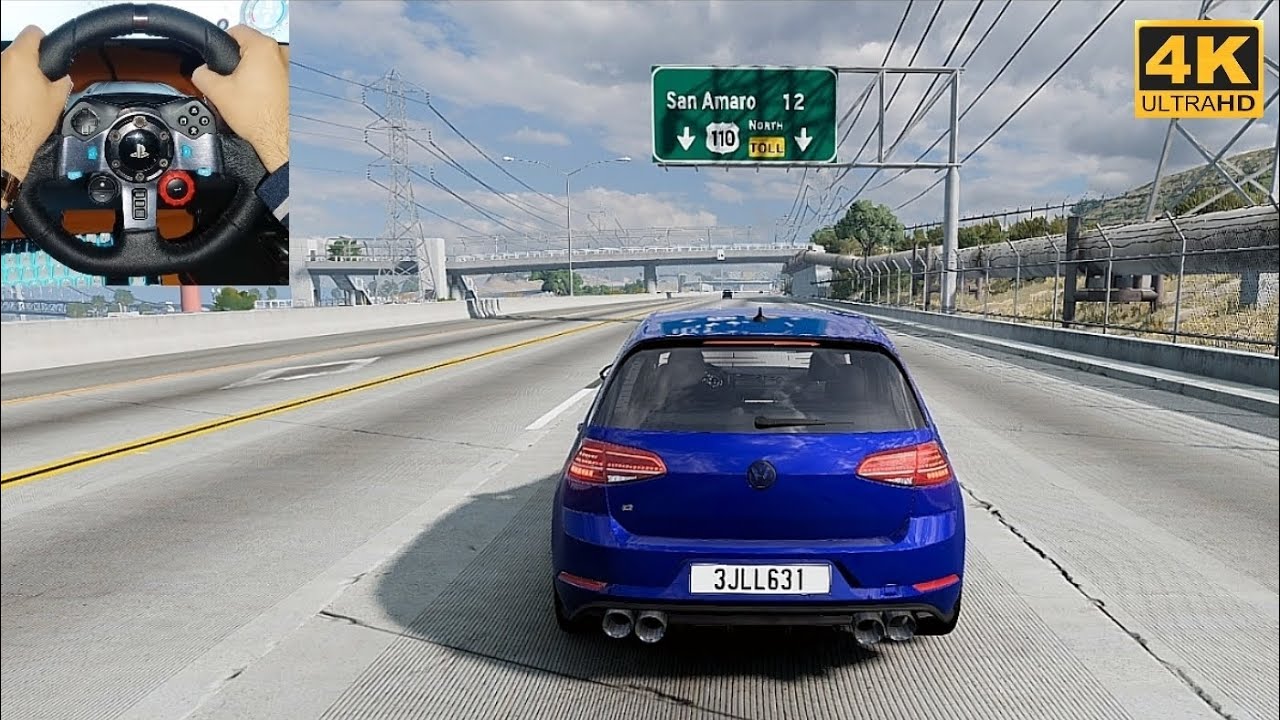 VW Golf 7.5 RS3 Engine POV 4K 🔥 | Crash Test & Realistic Driving | BeamNG.drive
