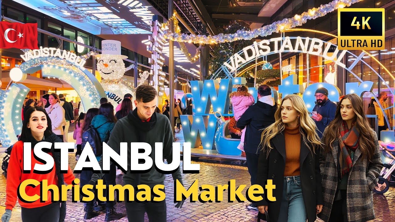 🇹🇷 Istanbul Christmas Market 2025 | Festive Cheer at Vadistanbul, Night 4K Walking Tour