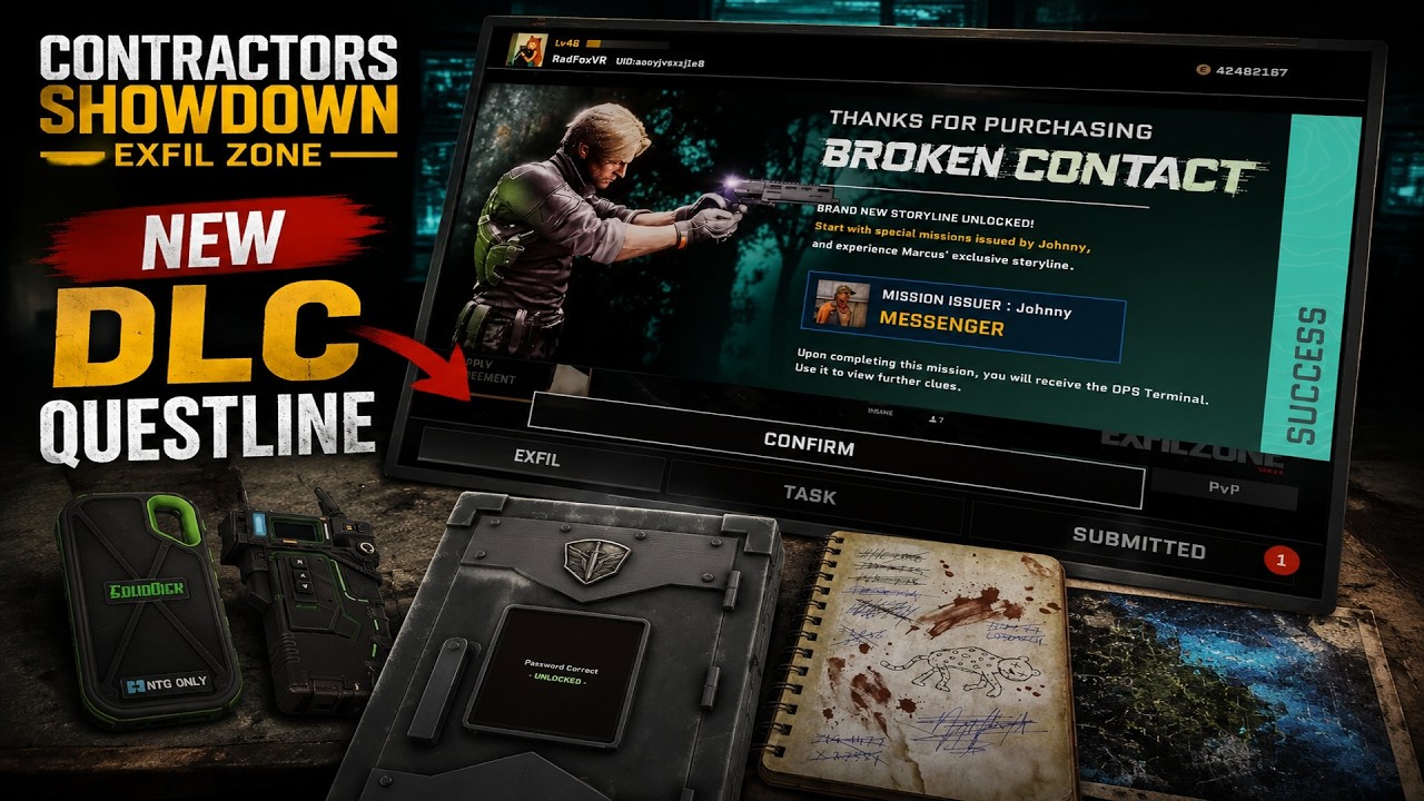 RadFox University: DLC Questline - Broken Contract. New Missions | Exfil Zone