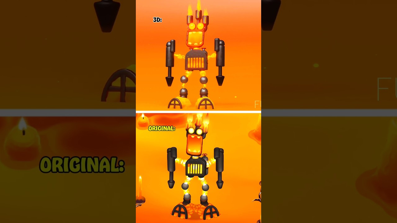 Epic Wubbox on Fire Haven &ndash; Original VS 3D Version | My Singing Monsters || MSM Pixel
