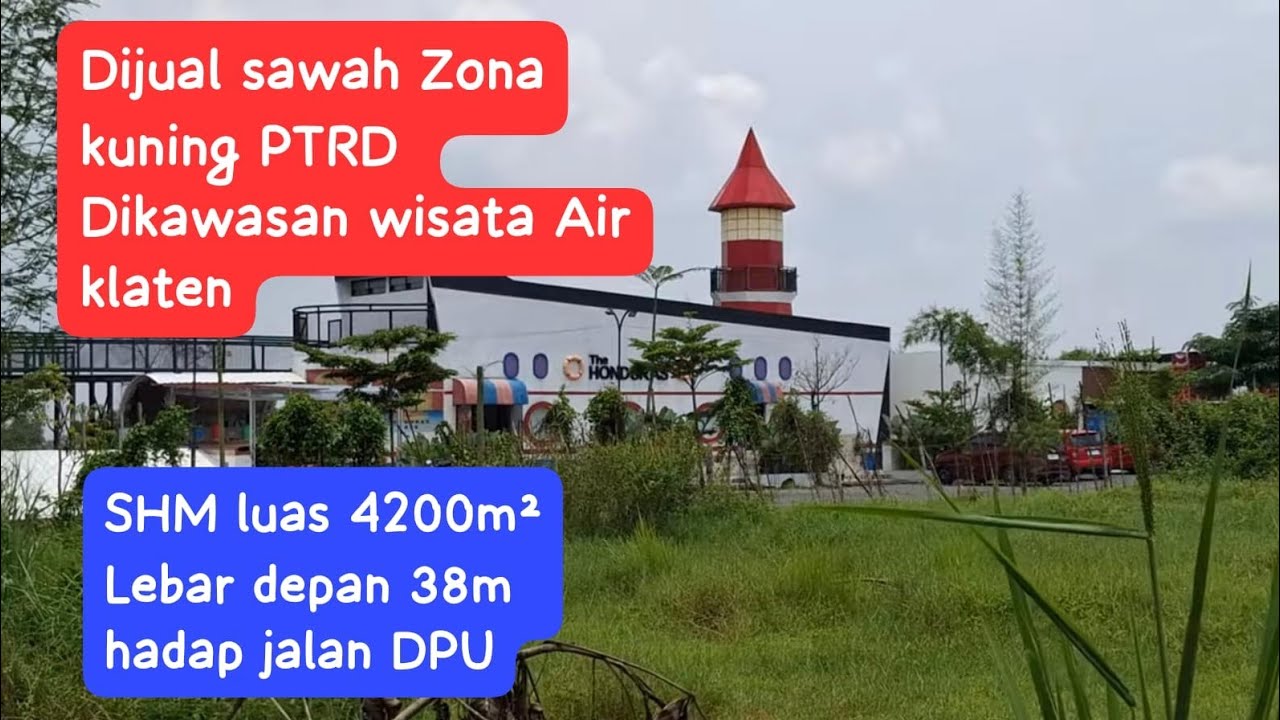 Dijual sawah Zona kuning ptrd. Dikawasan wisata Air klaten. SHM luas 4200m² hrg 3,8, makelarklaten