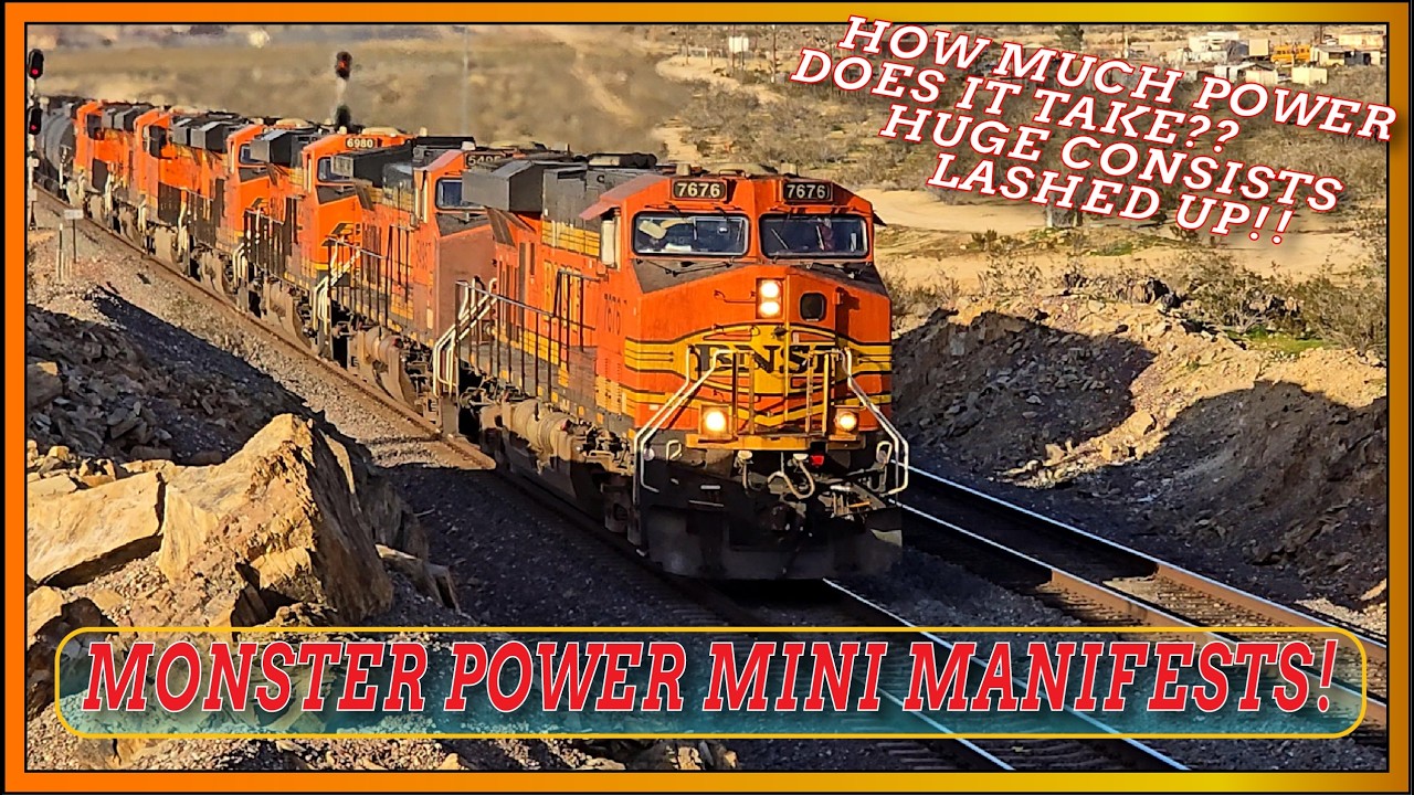 Monster Power Lashed Up to Short Manifest Trains