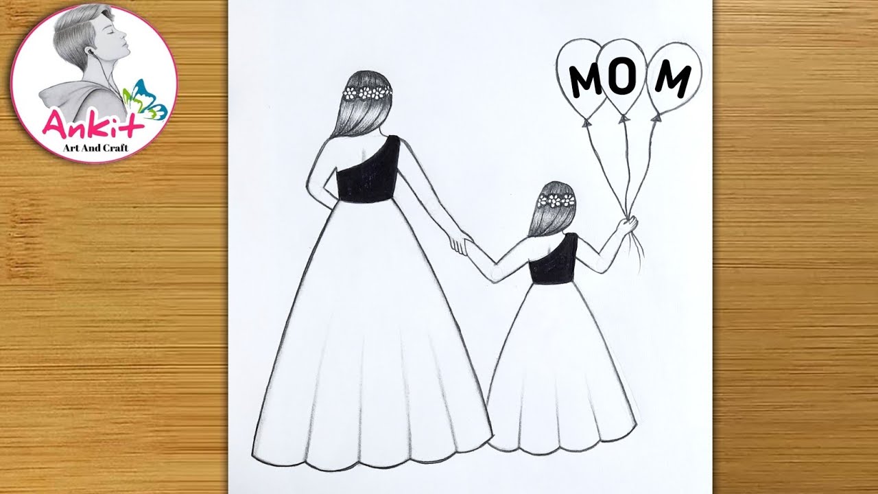 Mother's Day Drawing With Pencil Sketch For Beginners /  Mothers Day Pencil Sketch/ Pencil Drawing