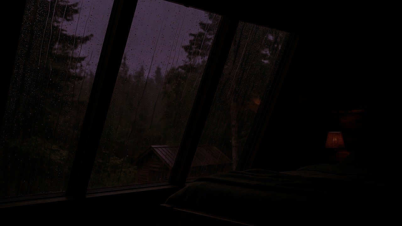 🔴 LIVE 🌧️ Rain on Window Sleep Sounds (NO ADS) 😴 Cozy Dark Bedroom Rain Ambience for Deep Sleep