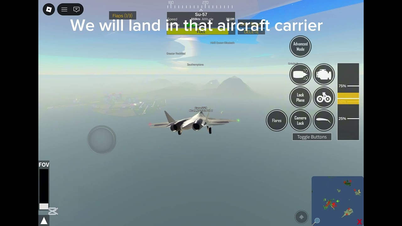 Landing and taking off a jet( Roblox)