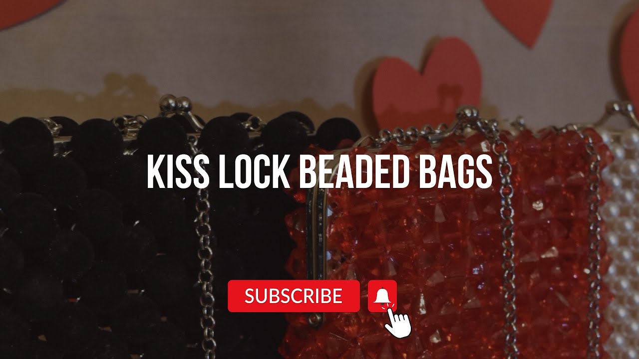 Beaded bags with kiss lock / pearl beaded bag