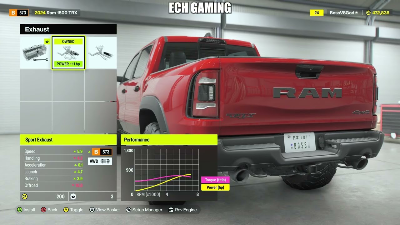 FORZA HORIZON 6 | 2024 RAM TRX EXHAUST SOUND  | STOCK VS UPGRADED 