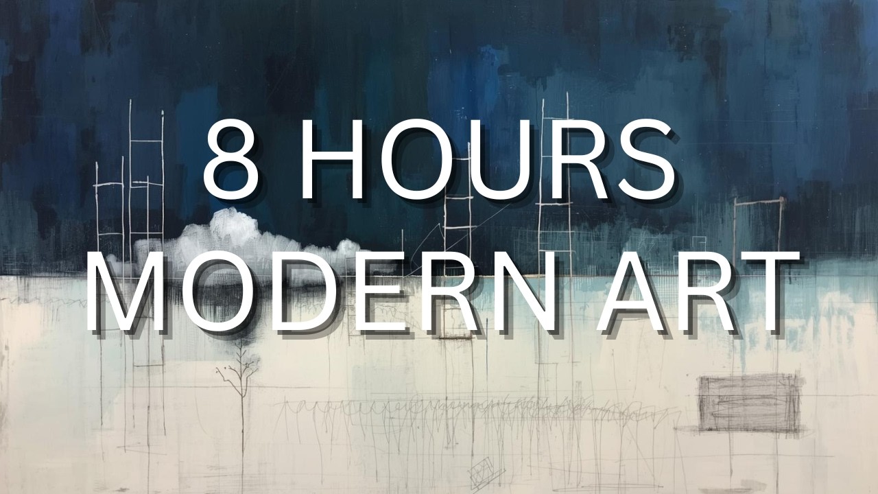 8 Hours of Abstract Ladder Line Art – Minimal Blue & White Ambient Video for Modern TV