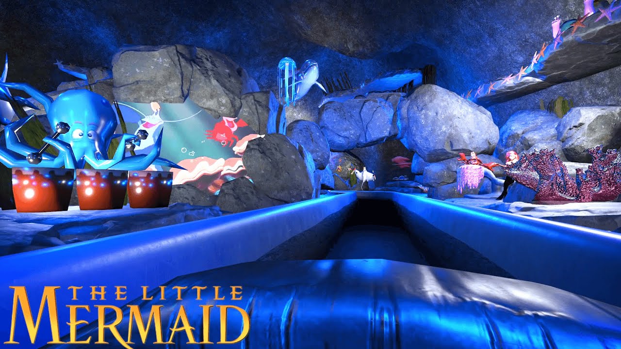 【Disney】リトルマーメイドの水流アトラクション「アリエル・ザ・ライド」リトルマーメイドのアトラクション作ってみた