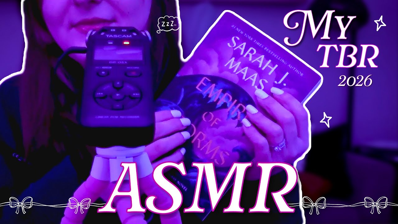 Cozy Book ASMR 📚 2026 TBR | Up-Close Whispers, Tascam, Tapping