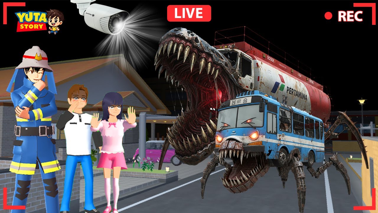 Yuta Mio Panik ada MONSTER EATER TAYO BERKELIARAN di Kota Sakura 😱 | Sakura School Simulator