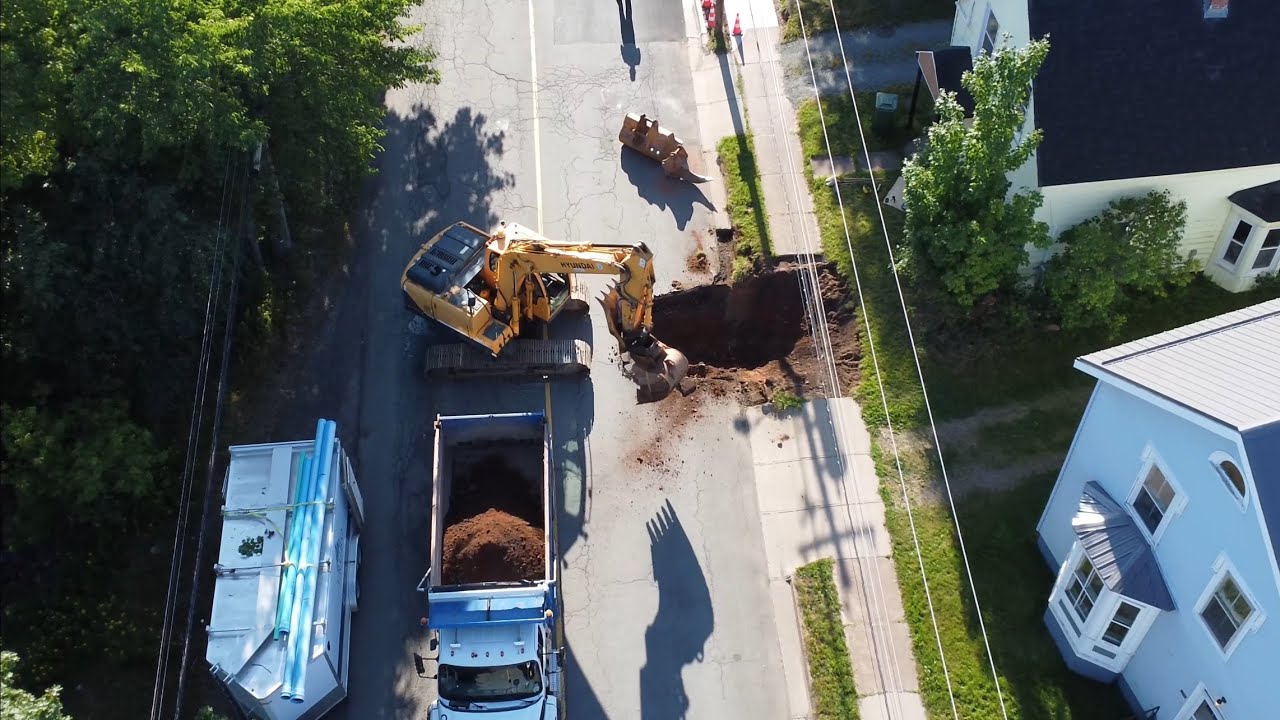 Detour Ahead!! HOT TAP live water main , hydrant and valve install