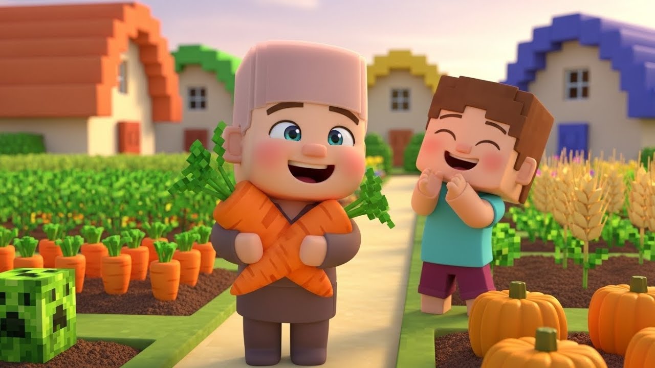 El bebé aldeano de Minecraft escondió sus | Canciones Infantiles y Rimas para Niños