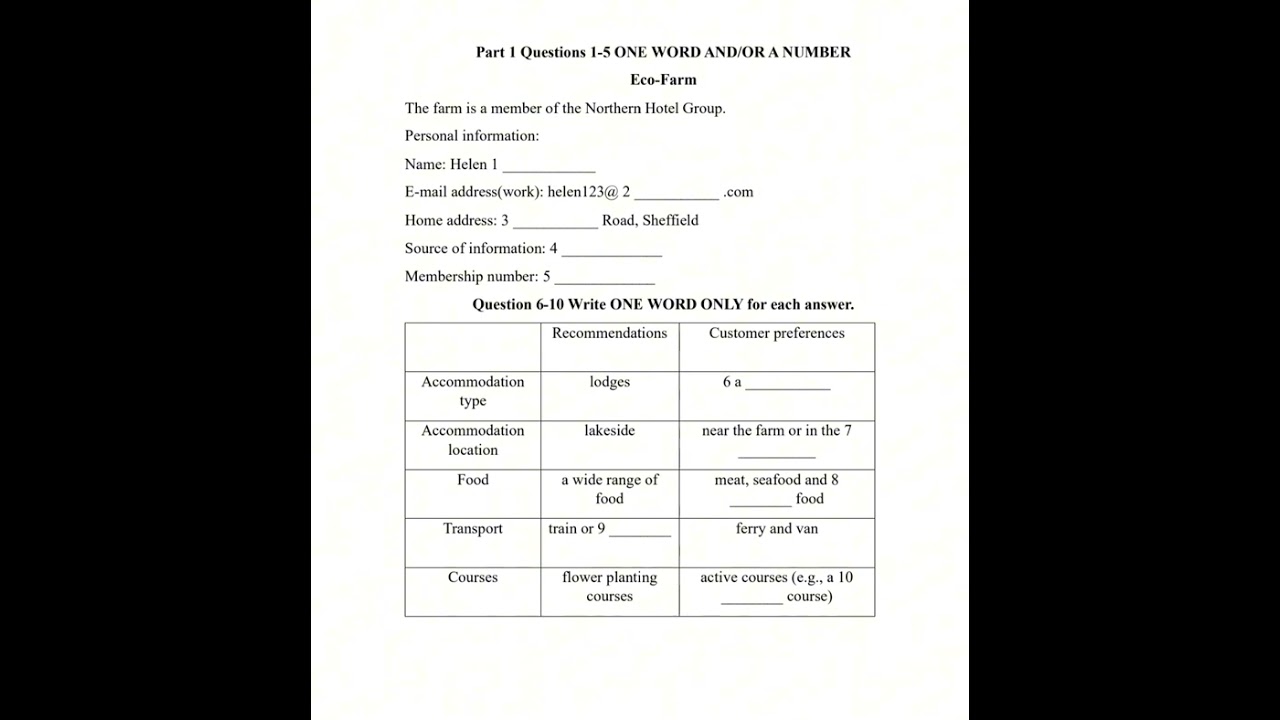 IELTS REAL EXAM listening test with answers | Part 1 Eco-farm | 03.02.2024