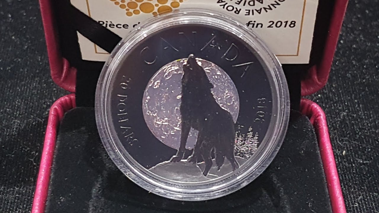 Howling Wolf Rhodium Plated Silver Coin - 2018 Canadian Nocturnal By Nature Series Unboxing