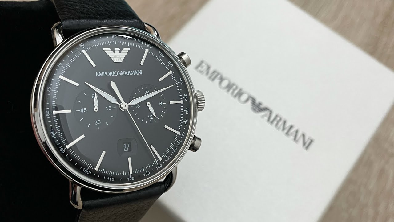 Emporio Armani Chronograph Black Leather Men’s Watch AR11143 (Unboxing) @UnboxWatches