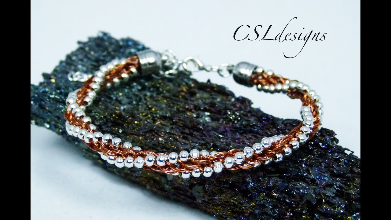 Beaded wire kumihimo braid