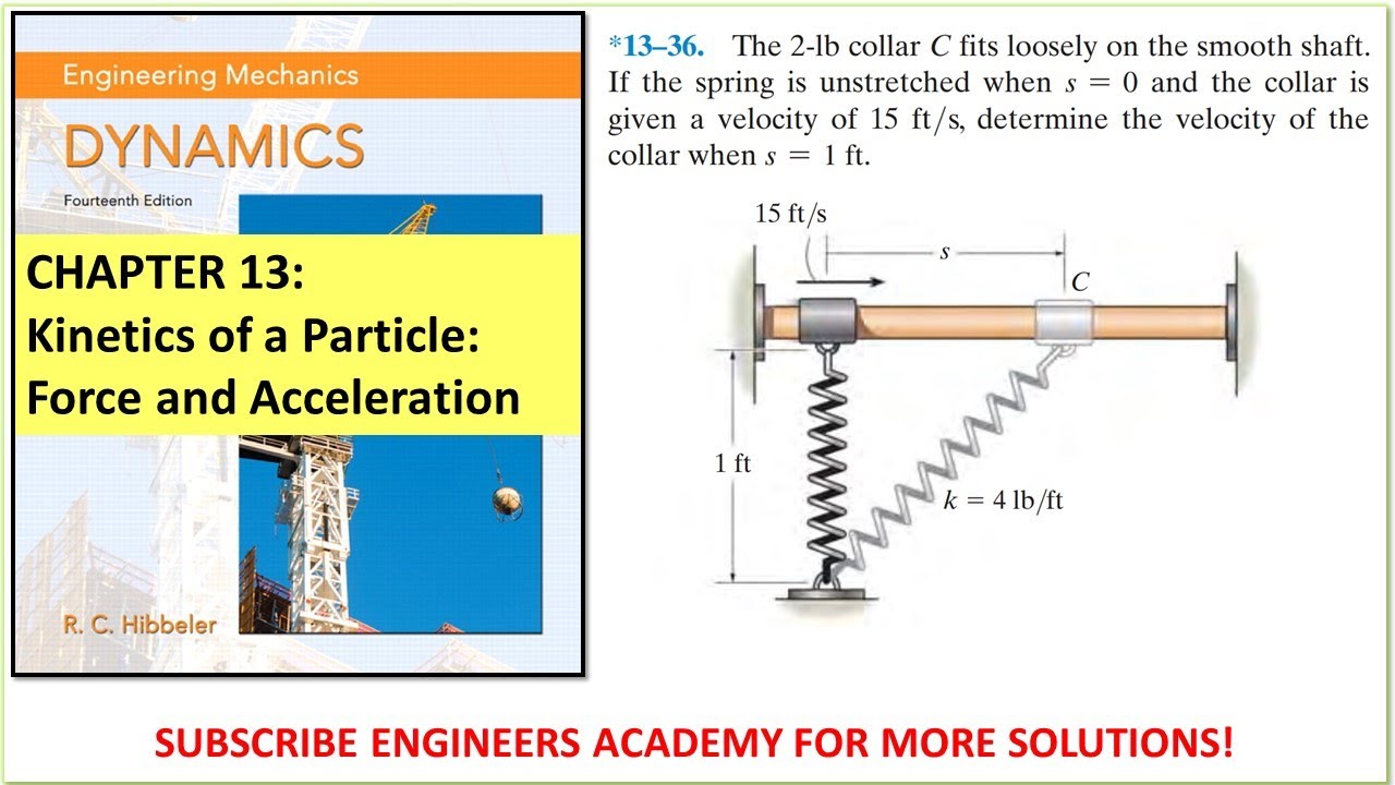 13-36 | Kinetics of a Particle | Chapter 13: Hibbeler Dynamics 14th ed |  Engineers Academy