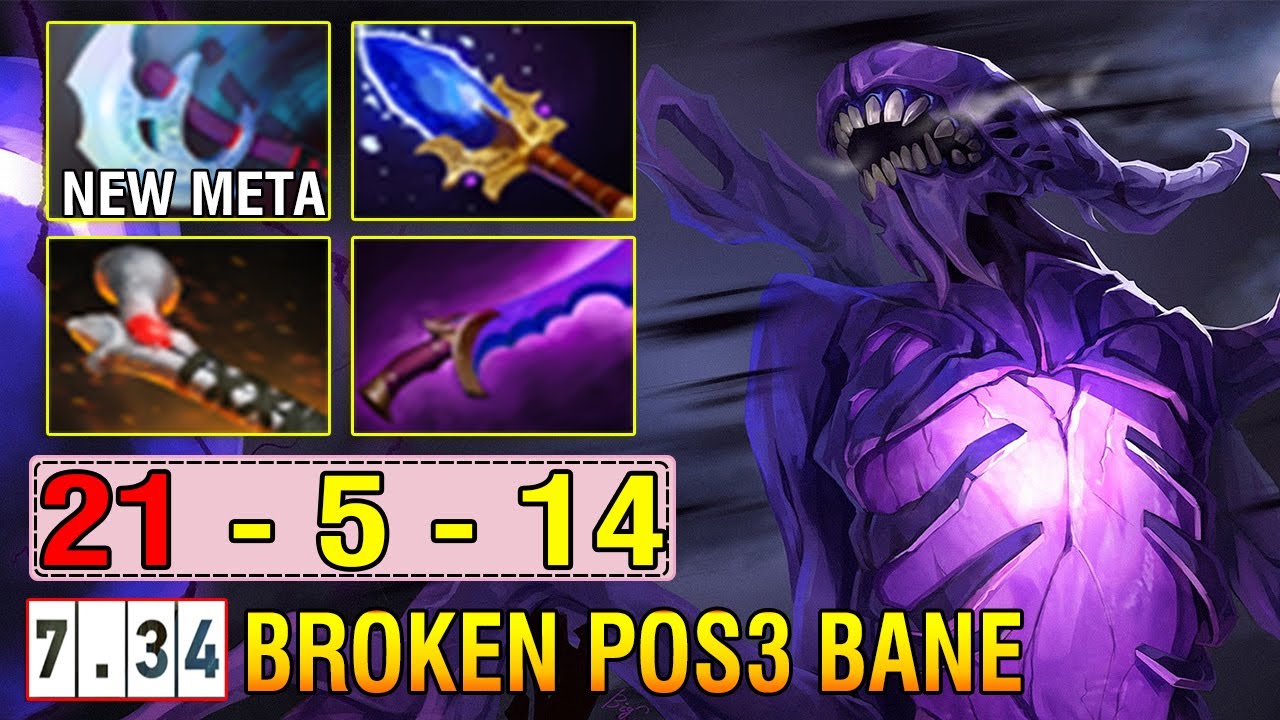 Hyper-Broken 7.34 Offlane [Bane] Aghanim's Scepter + Nightmare Right Click Noone Can Escape Dota2
