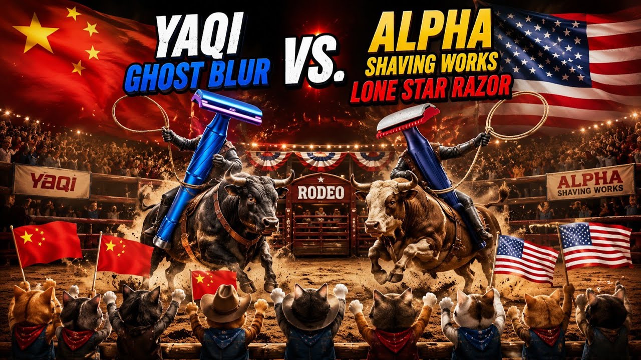 Бритва Yaqi Ghost Aluminium Blur 0.90 против бритвы Alpha Shaving Works Lone Star Razor 0.90