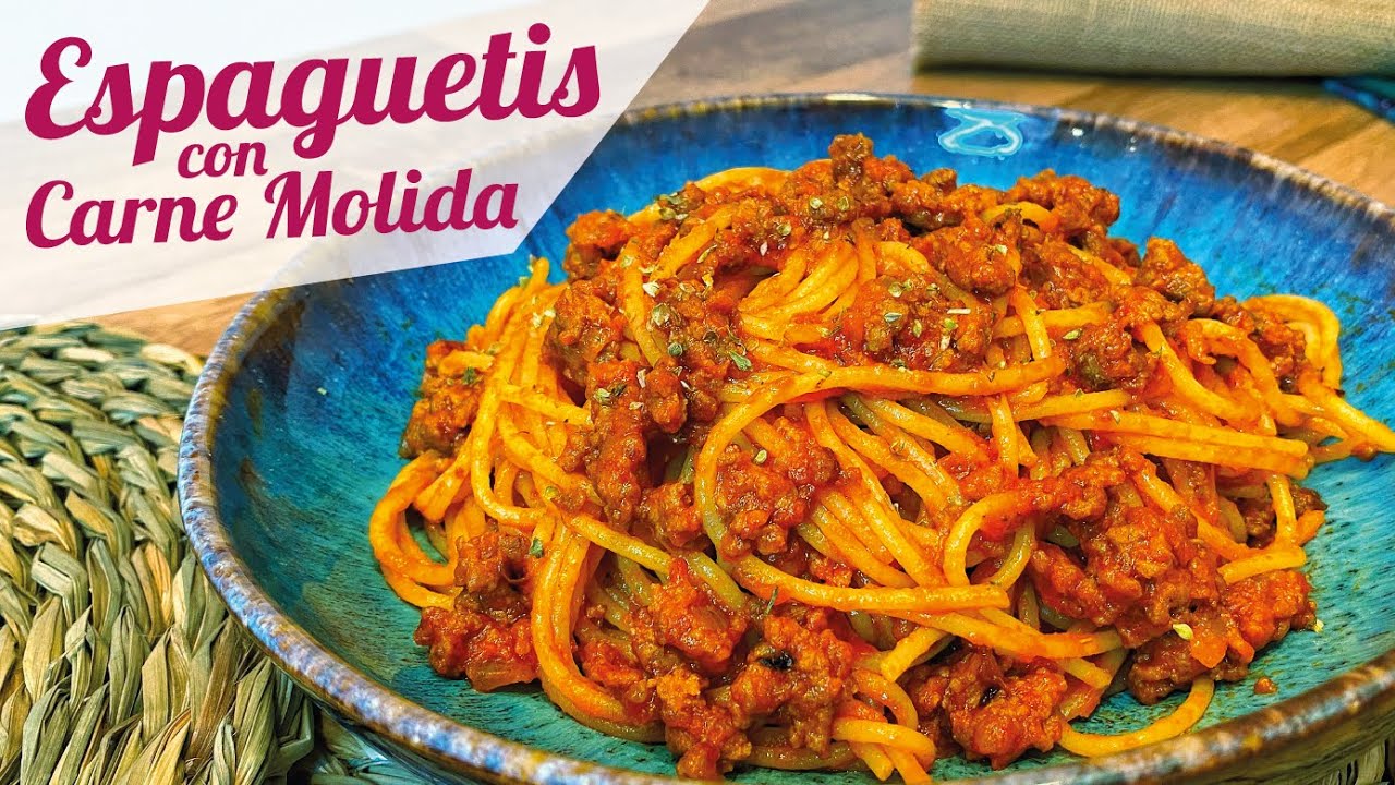 ESPAGUETIS CON CARNE MOLIDA Y TOMATE | Receta de espaguetis rojos