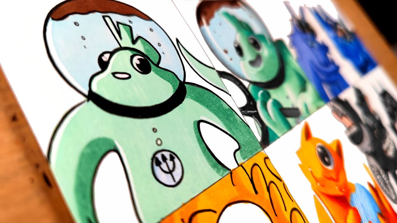 Drawing New Monsters Cartoon vs Realistic [ Garten Of Banban 7 ]