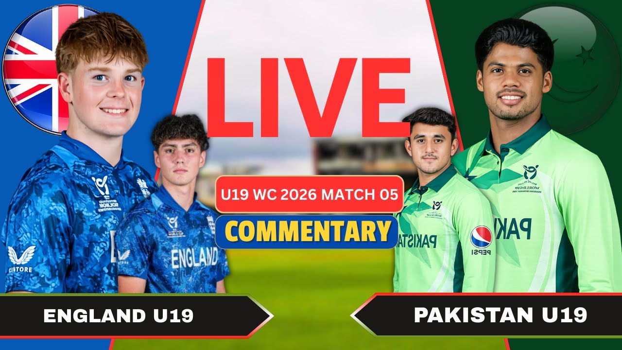 🔴 LIVE: England U19 vs Pakistan U19 | U19 World Cup 2026 | Ball by Ball Commentary
